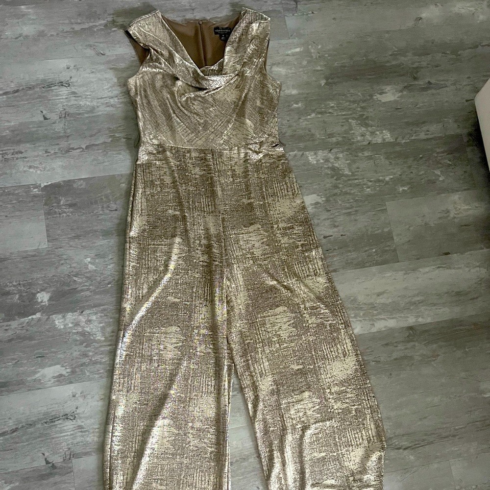 Connected Apparel gold jumpsuit